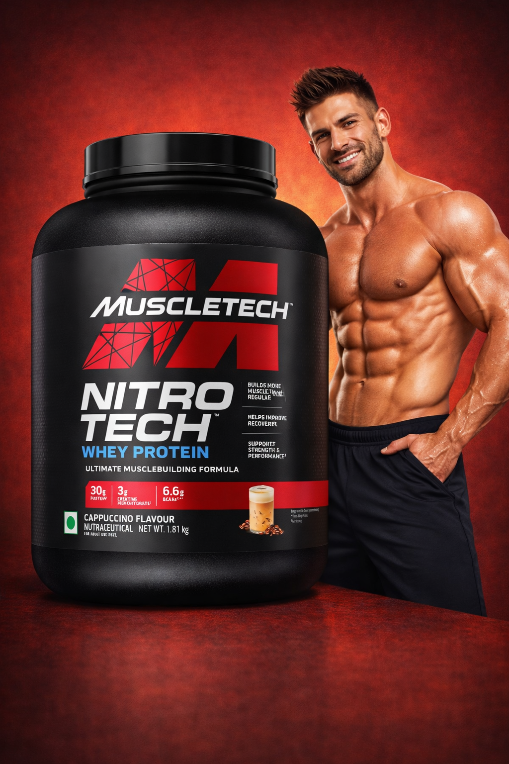 MuscleTech NitroTech Whey Protein - 1.81 Kg (4 Lb), Milk Chocolate